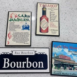 VINTAGE Small Kitchen NOLA Pic Frame Decor • 4 • Wood •